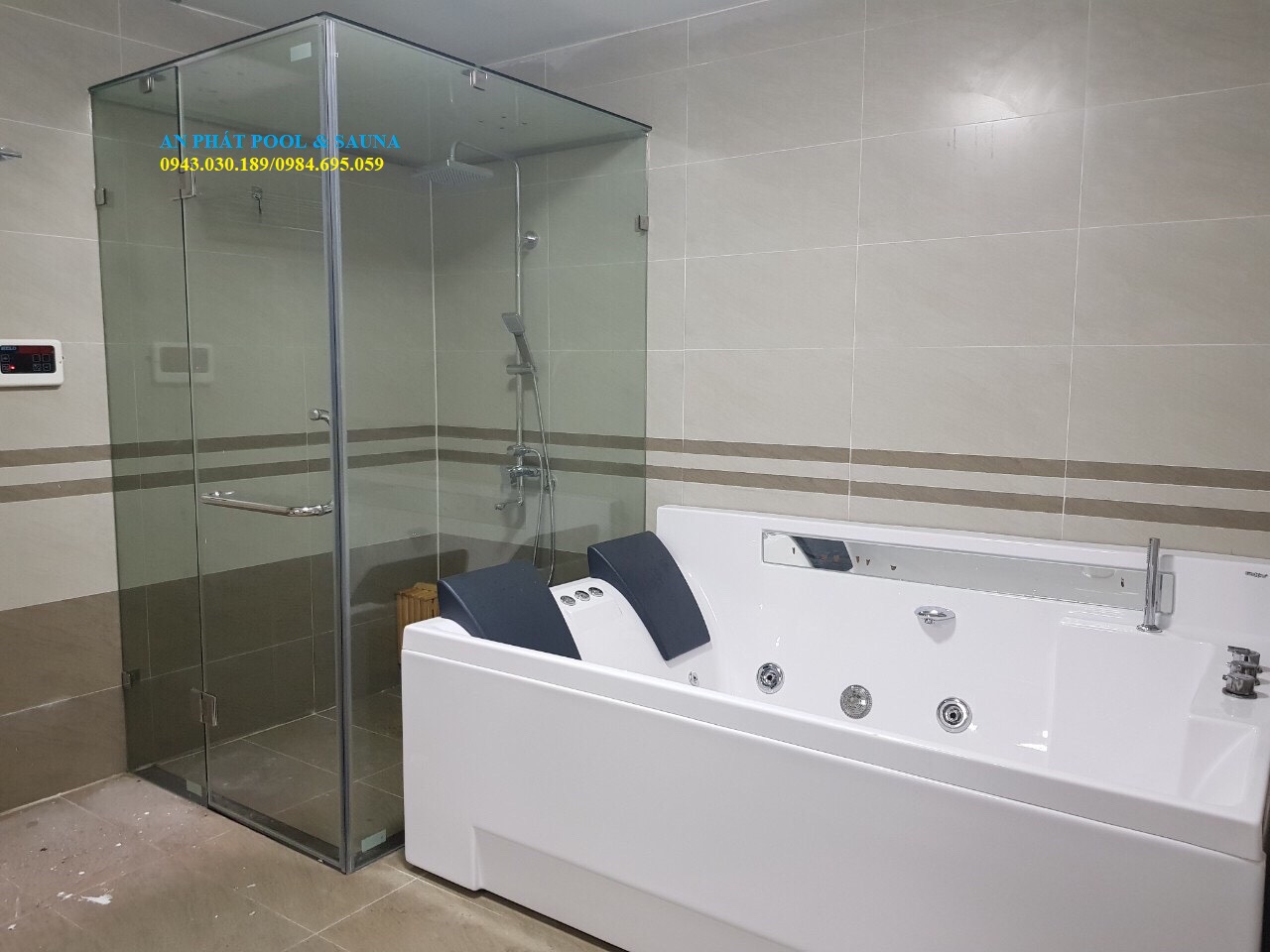 Bàn giao phòng xông hơi ướt và bồn tắm massage | An Phát -Pool& SauNa